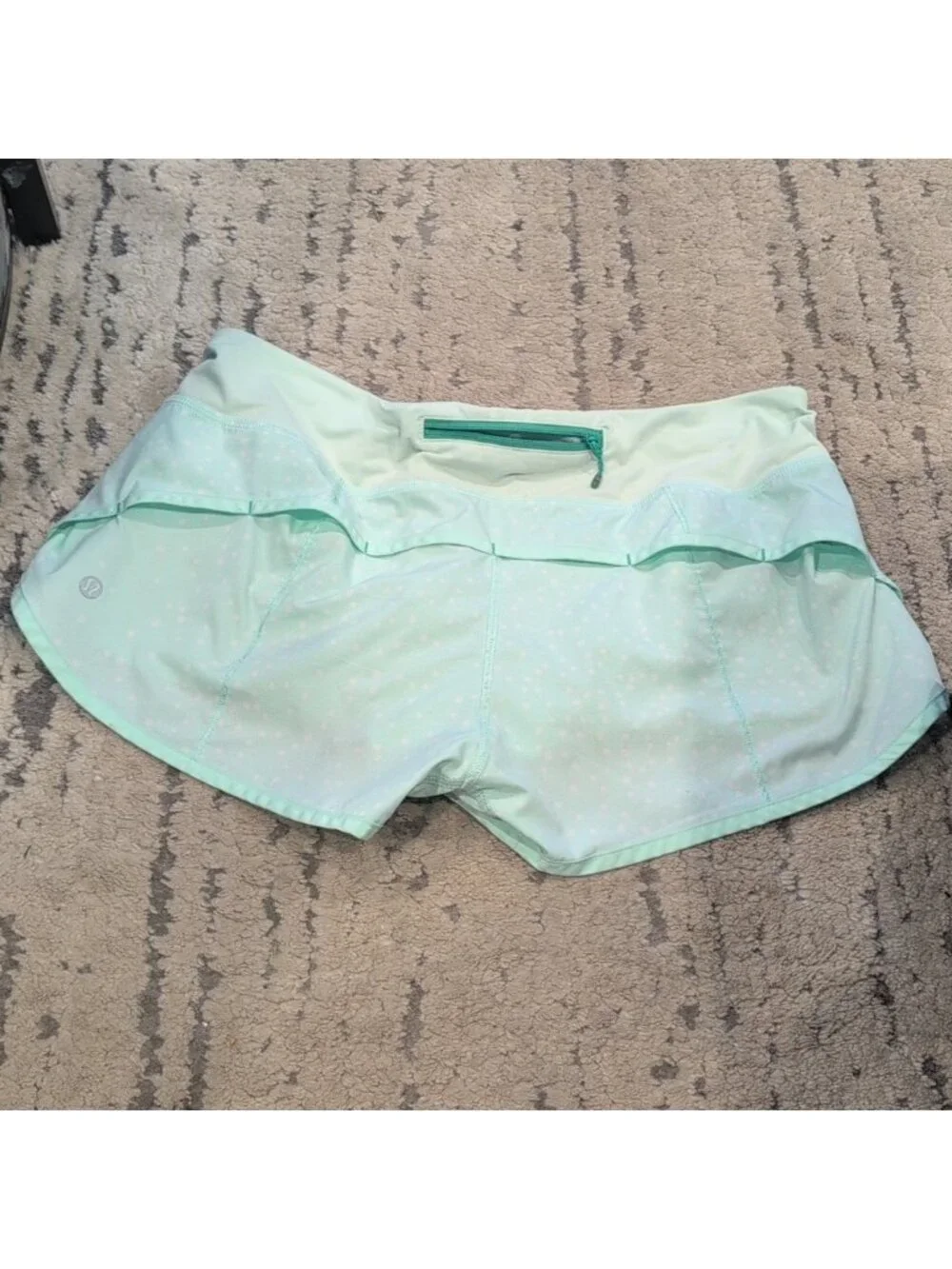 Lululemon Run: Speed Short - Petit Dot Fresh Teal / Fresh Teal * Flaw